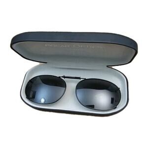 Polar Optics Polarized Clip On Expandable Sunglasses With Clam Shell Hard Case